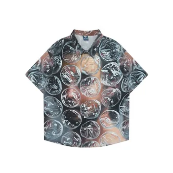 New hot Hawaiian Short Shirt Breathable Lightweight Custom printed shirt Vacation Beach Shirt Men
