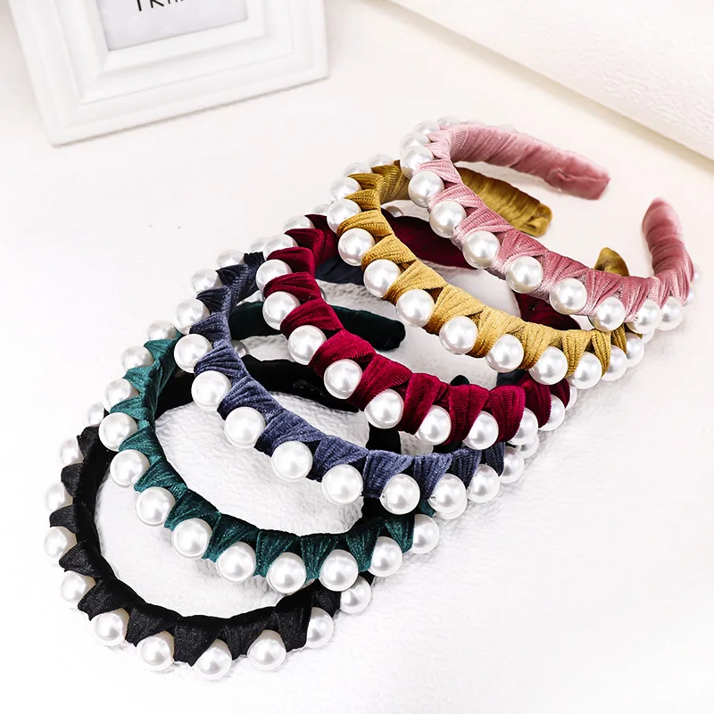 Wholesale Luxury Pearl Knot Jewelled Headbands for Women