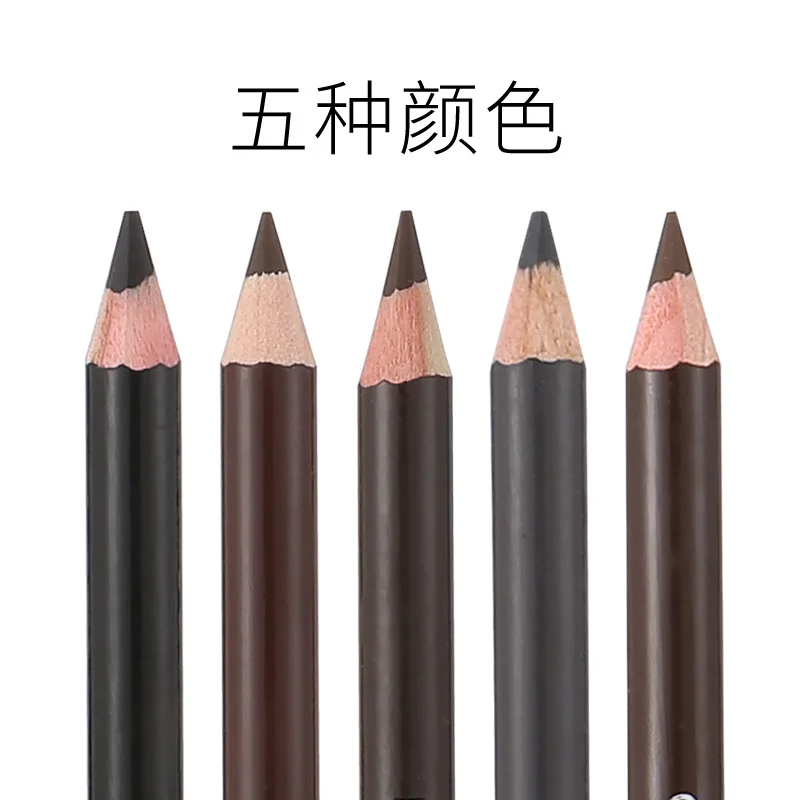 Private Label 5 Colors Double Head Eyebrow Pencil With Brush Long Lasting Waterproof Eye Brow Pencil