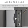 A5-gris claro-caja de regalo de lujo-bolígrafo de metal+recambio+unidad USB+caja de regalo