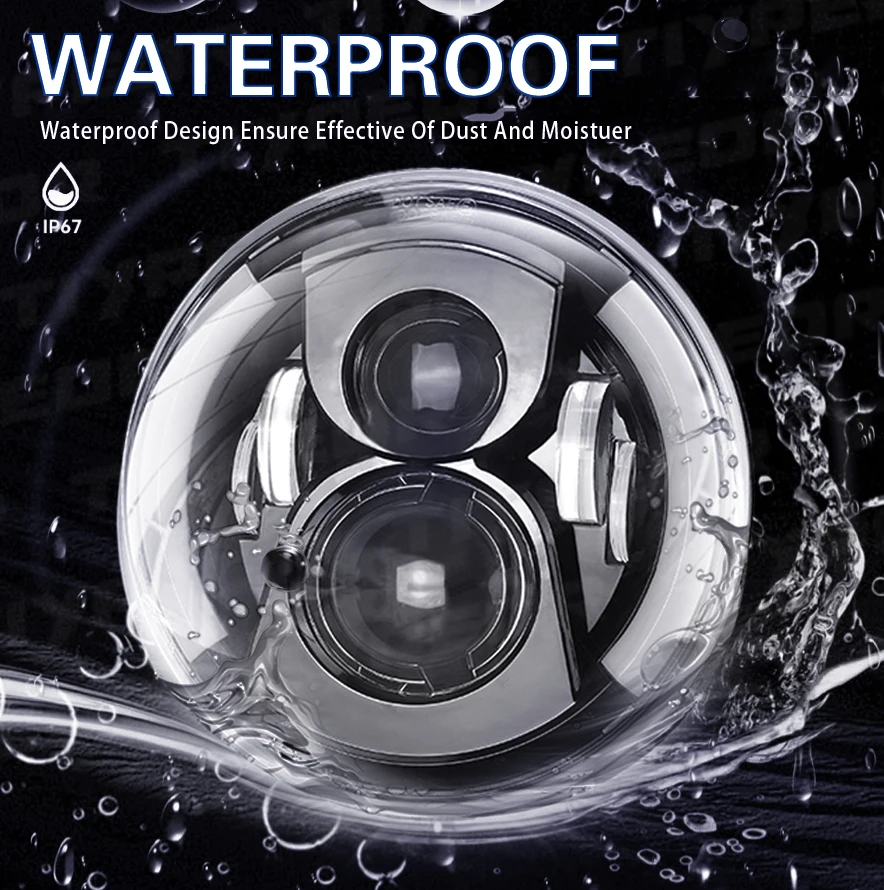 product tiypeor universal 7inch round motorcycle drl led headlight super bright car auxiliary fog light-4