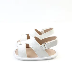 Babyhappy Factory-Supply Handmade PU Leather Flat Sandals for Boys and Girls Anti-Slippery Baby Shoes