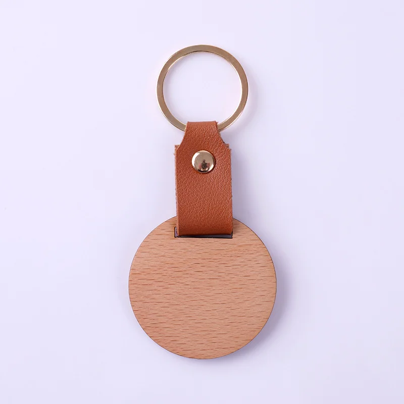 product custom logo laser cut out 3d wooden keychain holder stainless steel and pu plastic with blank wood pvc and metal keychains-5