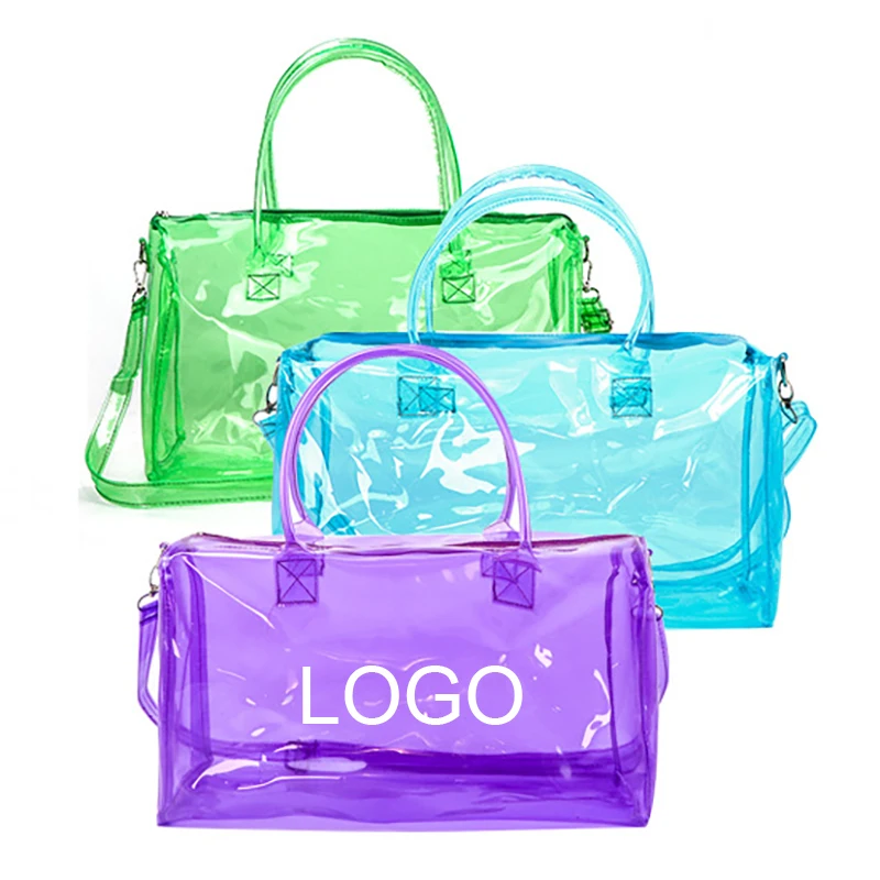 Wholesale Candy Color Clear Overnight Bag Spend The Night Duffel Bag
