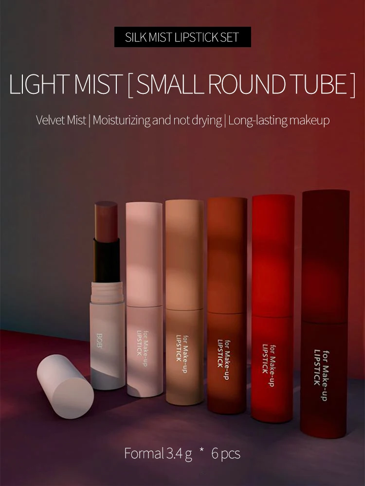 Bob New Style Fashion Longlasting Waterproof Matte Lipstick Set 6