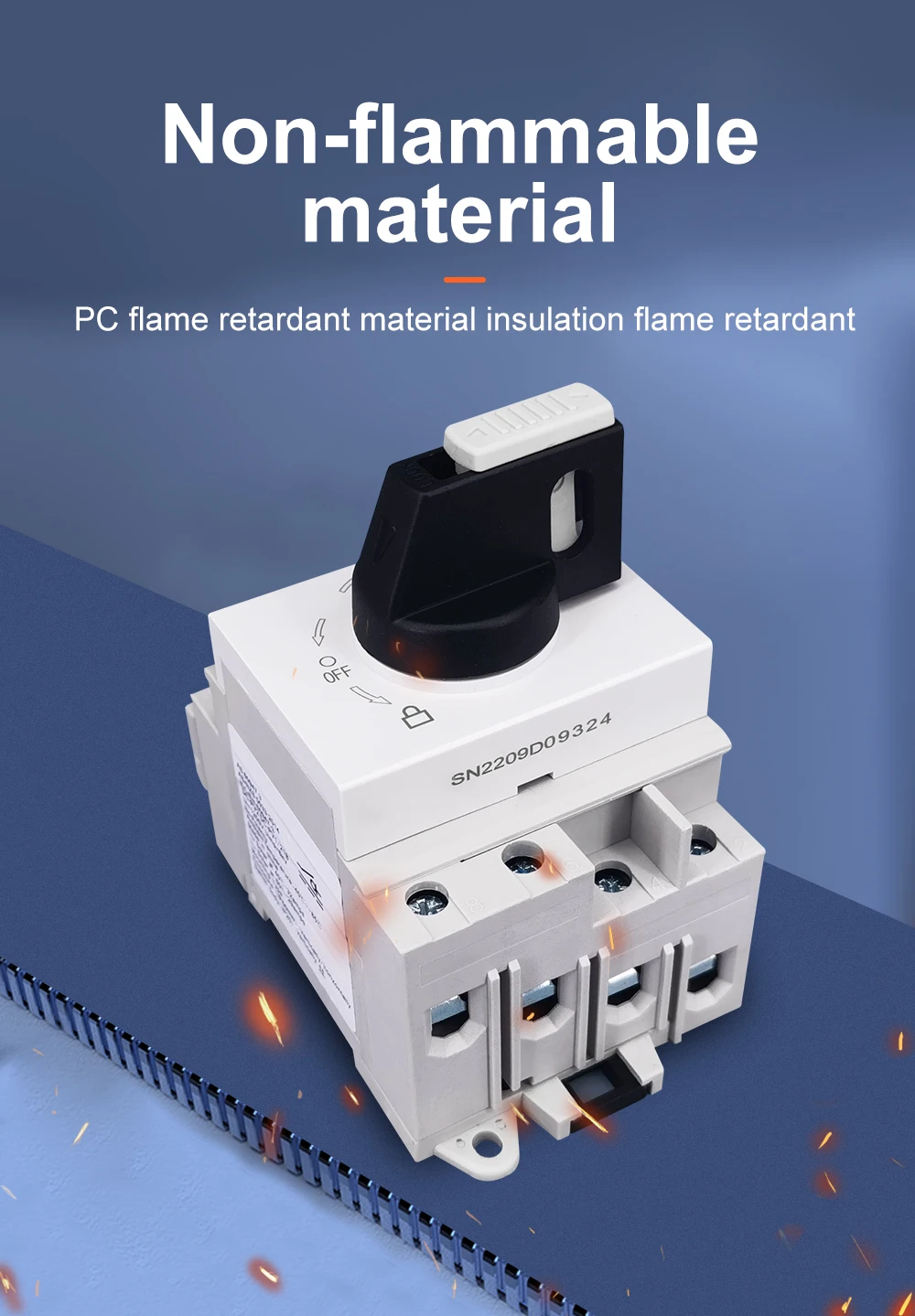 Tomzn Pv Dc 1200v 32a Din Rail Solar Rotating Handle Isolator Rotary