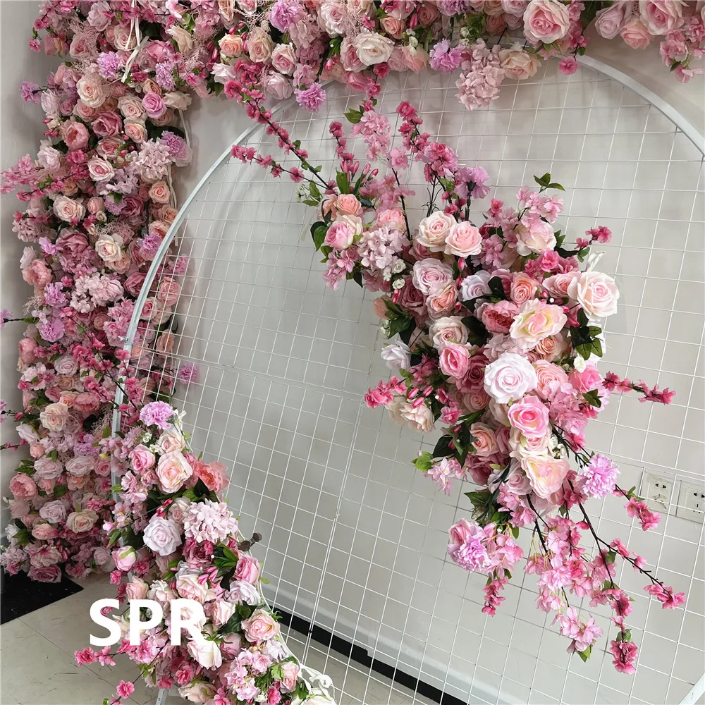 Spr Cheap Artificial Flower Wall Wedding Decor Pink Blush Mix Color