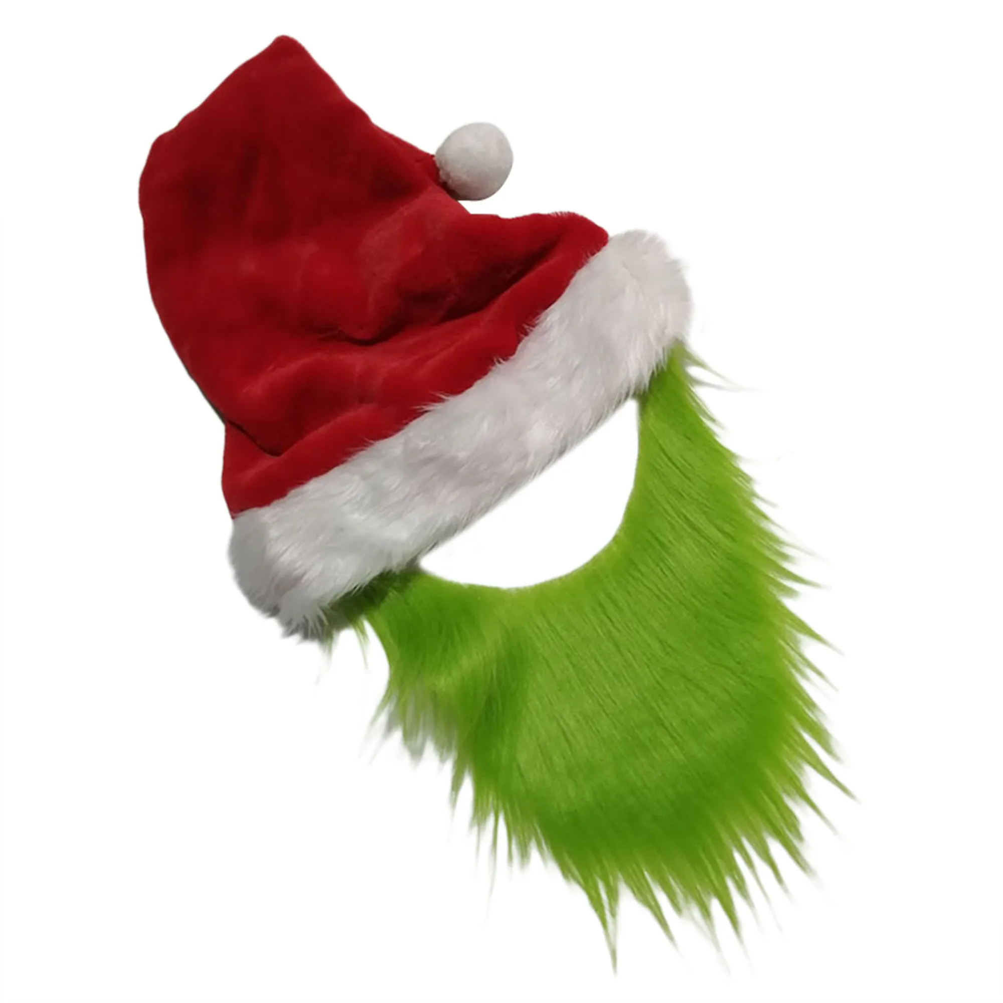 Grinch Beard Santa Hat For Adult 