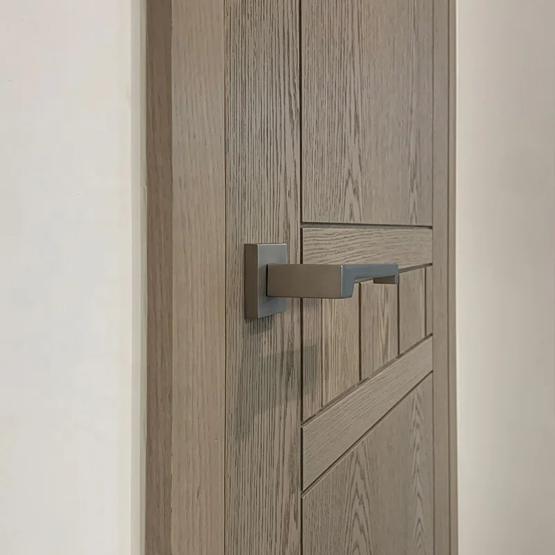 Harmony Chinese Style Wood Veneer Stile and Rail Wood Door / Interior Design Wood Door