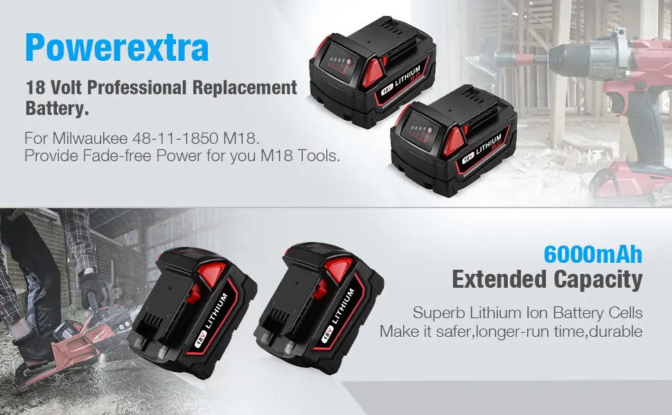6000mah 18v Power Tool Liion Rechargeable Battery Packs Lithium Ion