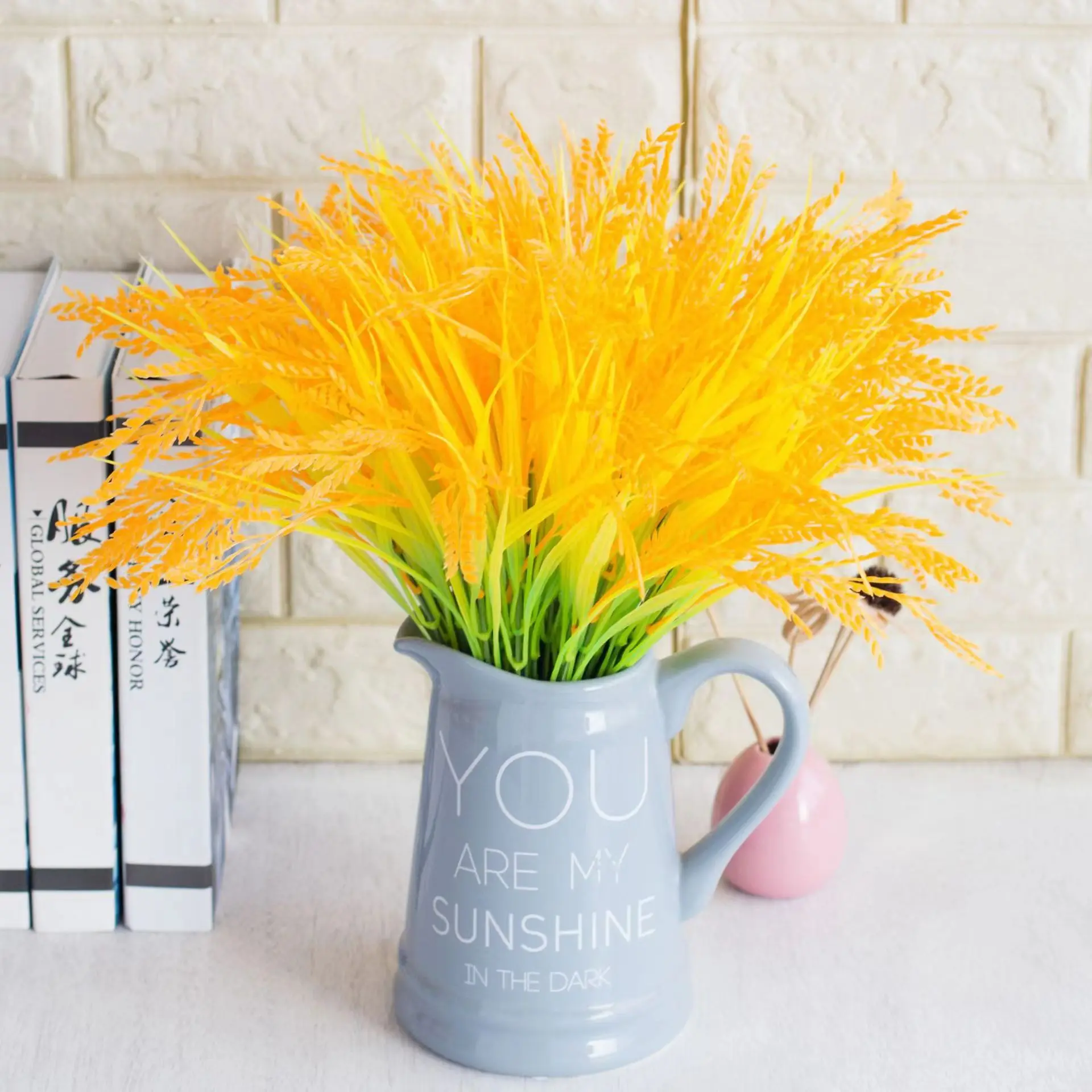 Wholesale 7 Branches Plastic Wheat Plants Bouquet Artificial Flowers