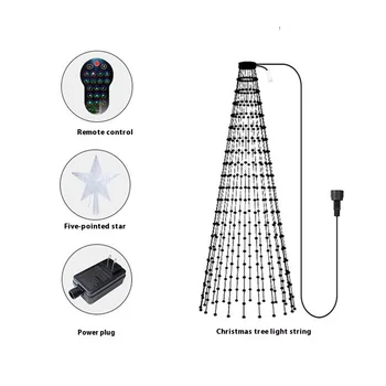 App Smart Bluetooth Symphony Point Control LED Decorative Ambient Light IP65 Christmas Tree Neon Light String Holiday Leather