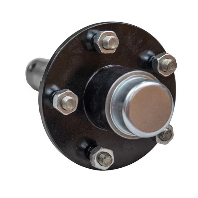 New Condition Steel Round Trailer Axle Hub Assembly 5 Bolts Painted Black 3500lbs Capacity Superior Quality for Trailer Parts