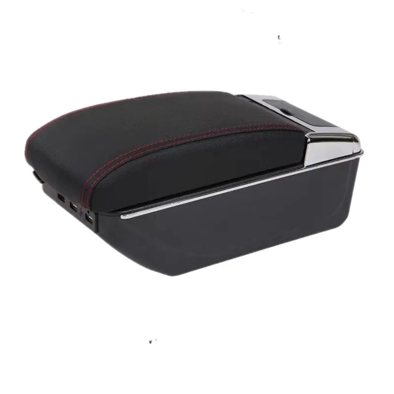 Chevrolet Spark Armrest USB Interface Storage Box Red Thread Car-styling Interior ABS Arm Rest Accessories