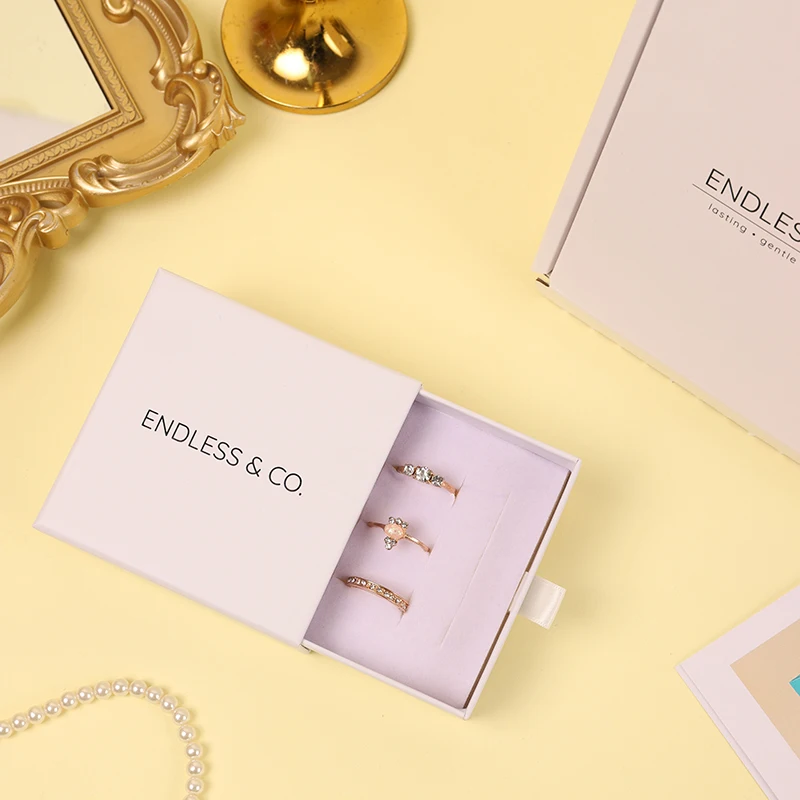 New Design Custom Logo Customized Recyclable Style Jewelry Packaging Box with Paper Material Emboss/Deboss Logo Custom Shape factory