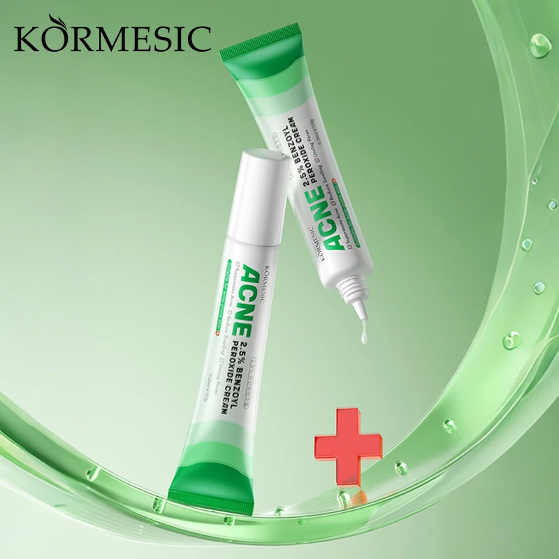 KORMESIC 20g Wholesale HALAL Soothing and Moisturizing Acne Repair Unclog Pore Reduce Swelling 2.5% Benzoyl Peroxide Acne Cream