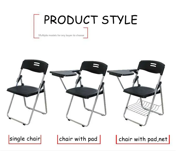 Cheap Student Chair With Writing Pad Foldable Plastic Office Training