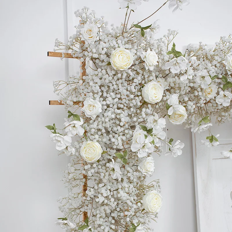2023 Newest White Rose Baby Breath Flower Ball Wedding Flower