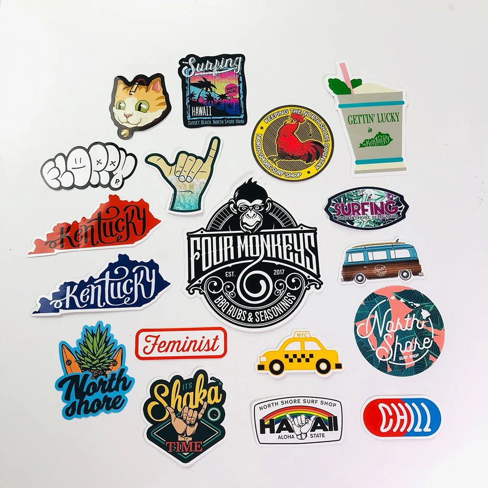 Can Add Logo Easy Peel Weatherproof Vinyl Business Package Label Stickers Custom Printing Adhesive Dye Cut Logo Custom Sticker