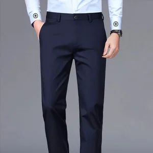 Wholesale Mens Slim Fit Dress Trousers High Quality Straight Office Suit Pants for Men