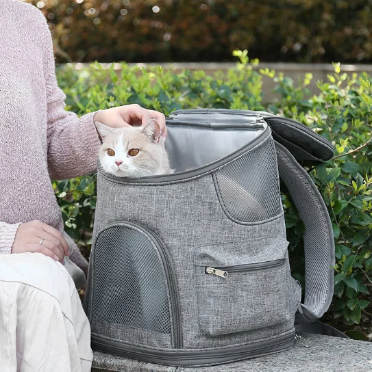 product hot selling foldable breathable mesh oxford wear resistance pet backpack carrier for small cats dogs-54