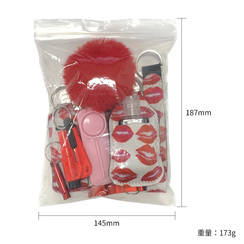 Pink Girly Safety Self Defence Keychain Set 8pcs/set Women's Self