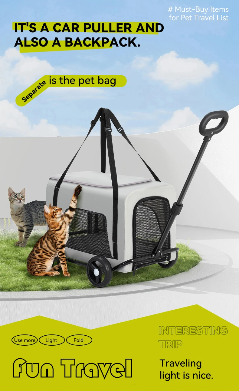 Small Pet Stroller Dog Cat Teddy Baby Stroller for Travel Pet Dog Stroller Cross-border Portable Folding supplier