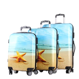 Transparent Clear Light Weight Modern Cartoon Printing Customized Design Carry-On Outdoor Trolley Luggage Set
