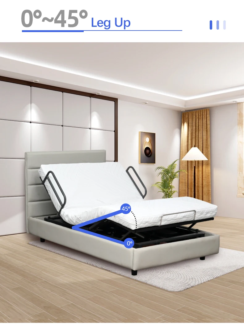 Electric 3 function high end home smart bed with comfortable soft mattress