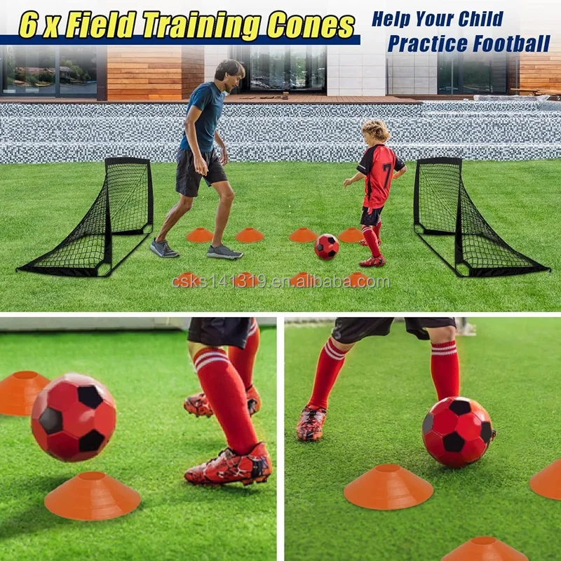 One-stop Solution Soccer Training Equipment Pop Up Goal Portable Training Soccer Goal set Foldable Football Net Goal supplier