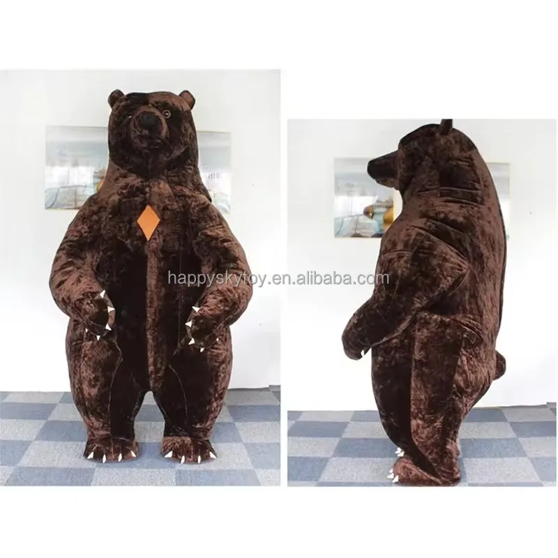 リアルな茶色いクマのマスコット コスプレ用インフレータブル衣装