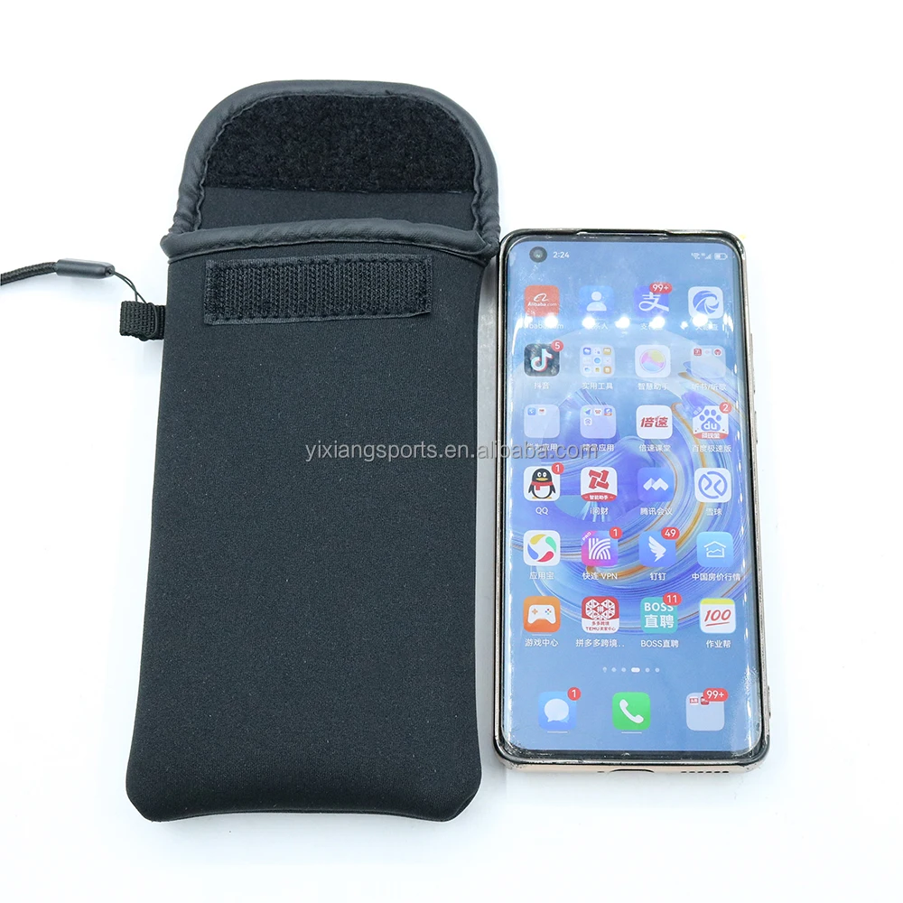 Neoprene Cell Phone Case Men Women Pouch Cover With Carabiner Mobile ...