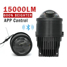 High Lumen 3.0 Inch APP Control Three Colors LED Projector Fog Lamp Lens Laser 15000LM 70W Waterproof Light Fog Projector