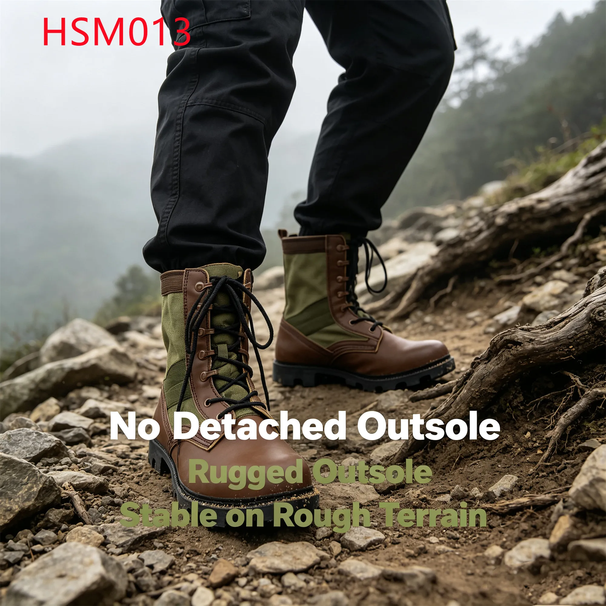 LXG,USA Lumbering Work Vulcanized Rubber Sole Hua Singh Combat Boots Water-repellent 1200D Nylon Fabric 8'' Hunting Boots HSM013