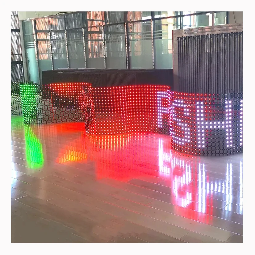 light-weight transparent black gray flexible P40 P50 led mesh display outdoor