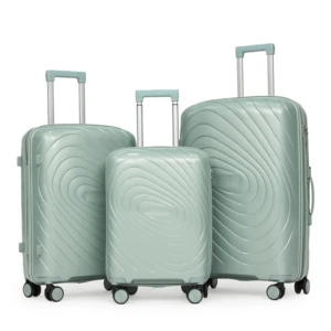 Classic PP Suitcase 4-Piece Set 20" 24" 28" Lightweight Front Open Durable Anti-Theft TSA Lock Spinner Wheels Combination Lock