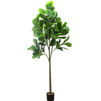 Artificial Fiddle Leaf Fig Tree Ficus Lyrata Faux Plant in Pot for Home Office Garden Hotel Restaurant Shopping Mall Decoration