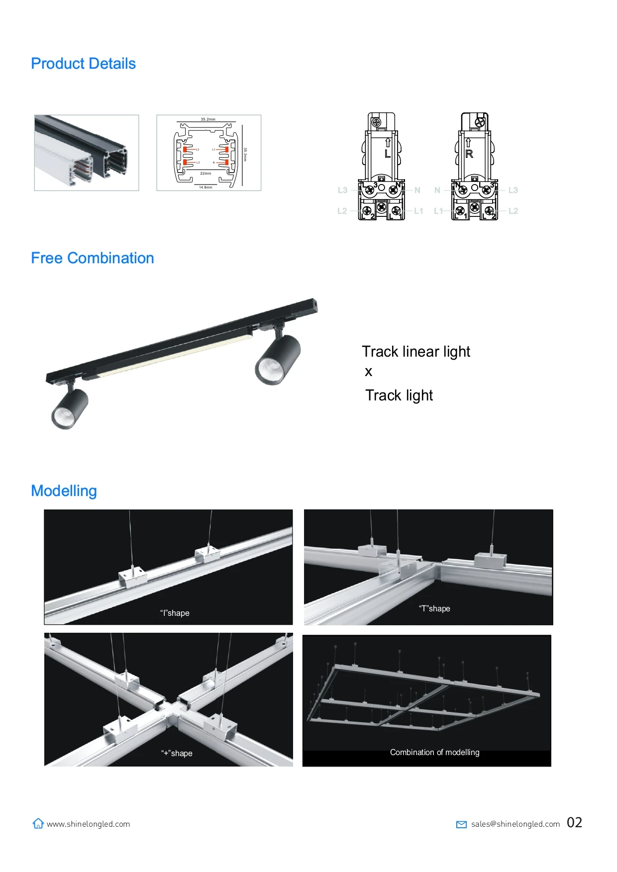 Dc24v 48v Modular Design Surface Mounted Led Spot Light Track