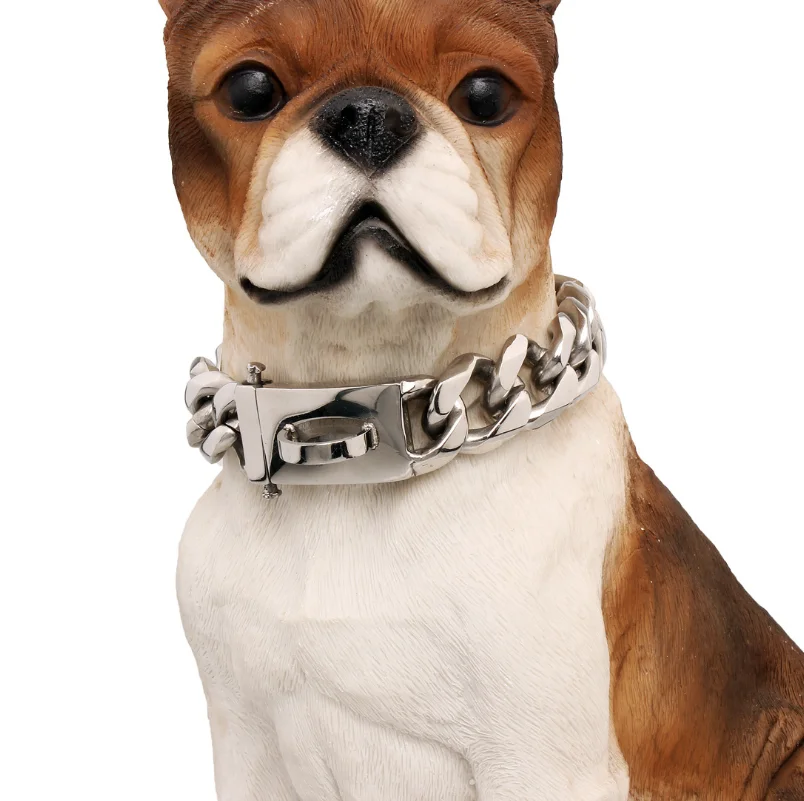 19mm Strong Heavy Duty Steel Decorative Stainless Steel Dog Cuban Chain