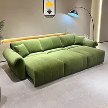 Living Room Sofa Bed Multifunctional Double Folding Double Small Apartment Sitting And Lying Dark Green Velvet Bed