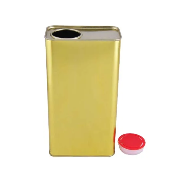 1L Rectangular Tin Cans for Oil Packing Olive Oil Cans Food Grade Metal Cans 1000ML  with Plastic Spout