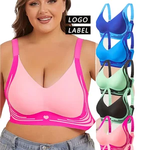 In Stock XL-5XL Seamless Wireless Soft Fabric Skin Plus Size Bra Friendly Breathable Pads Lifting Effect Daily Wear Women's Bras