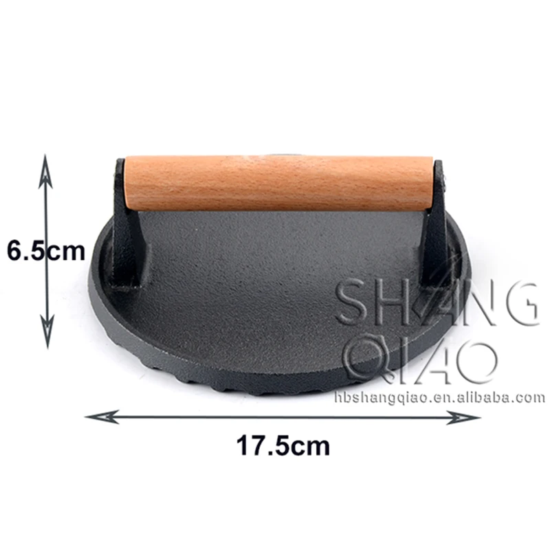 Heavyduty Round Cast Iron Grill Meat Press,Cast Iron Steak Grill