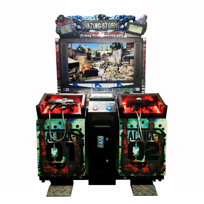 Coin Operated Game Gun Shooting Games Razing Storm With 55 Inch Screen Video Arcade Game Machine