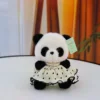 Little cute panda-white dot skirt