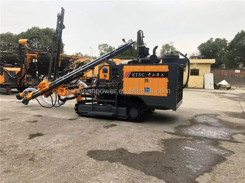 KT5C Integrated 25m Crawler Diesel DTH Blast Hole Mining Drill Rig with Air Compressor