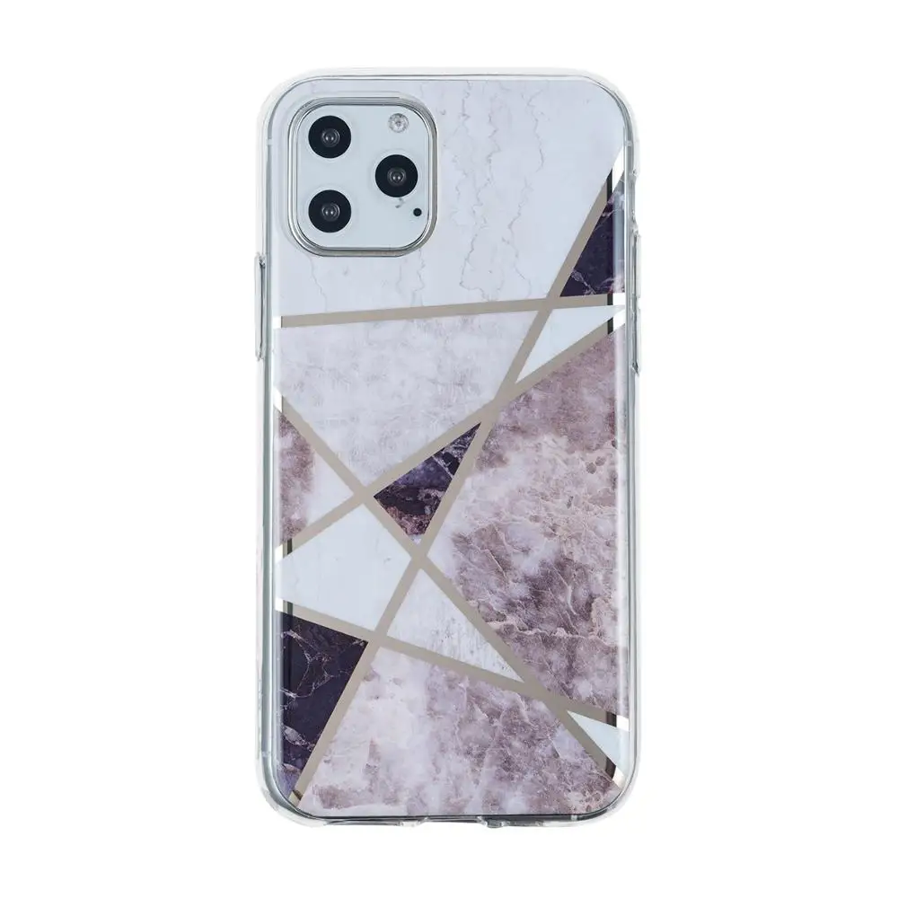 Gold Electroplating Print Full IMD Marble Phone Case For iPhone 11 Pro Max 12