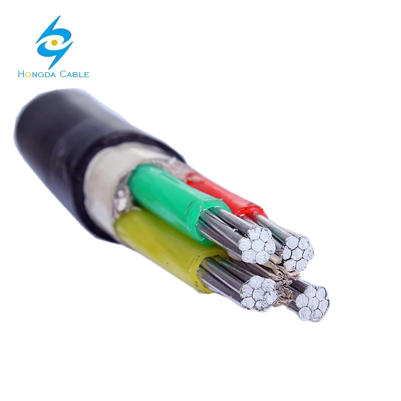 3 Phase Low Voltage XLPE Insulated Power Cable PVC Insulation 10mm 16mm 25mm 4 Core Aluminium Underground Electric Wire