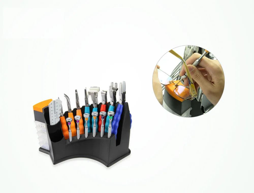 Rightway Brand  Eyewear repair pliers and screwdriver set with tools holder optical tool 3T-B08AC