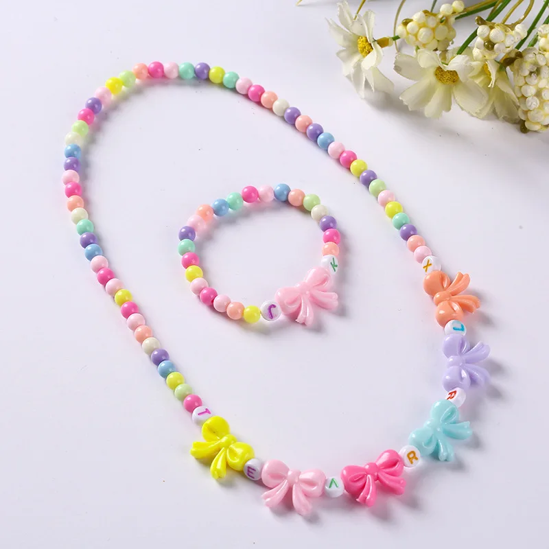 Kids Jewelry Colorful Bracelet And Necklace Set For Girls - Buy Women ...